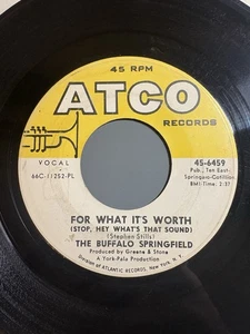 Buffalo Springfield "For What Its Worth" 45 ATCO...60s Folk-Rock VG (Test SOLID) - Picture 1 of 2