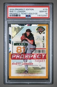 Rhett Lowder 2024 Panini Prospect Edition Gold Ice #8/10 Cincinnati Reds No. 179 - Imagen 1 de 2