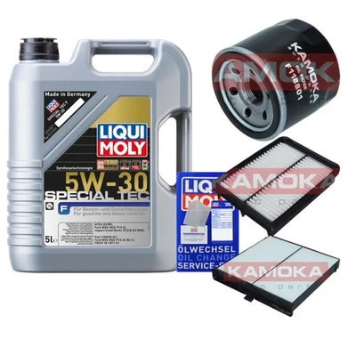 LIQUI MOLY, KAMOKA Inspektionspaket Liqui Moly SPECIAL TEC 5W-30 5L für Mazda 2 1.5 SKYACTIV-G M