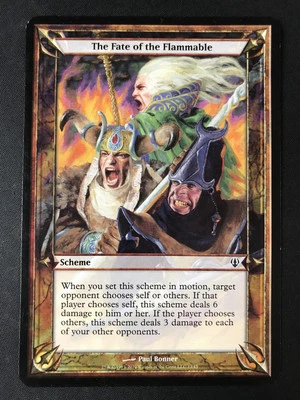 MTG Archenemy #13 The Fate of the Flammable (Oversize) 3.5x5" HP (Dirt and Dust) - Image 1 of 2