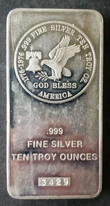 Tri-State Refining 10oz Silver Bar - Picture 1 of 2