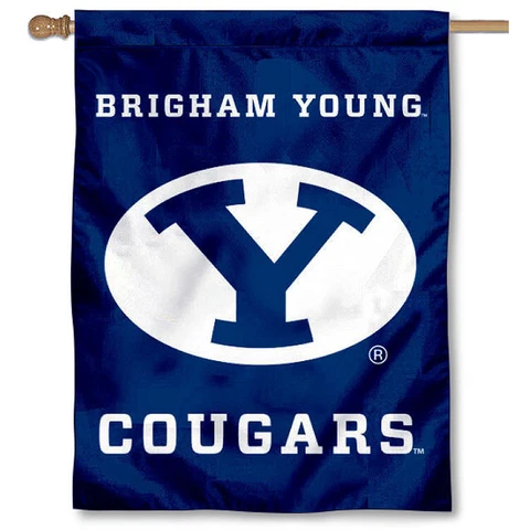 Brigham Young Cougars Two Sided Oval Y House Flag Cover