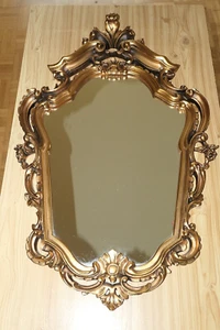 Wandspiegel, Holzrahmen vergoldet, antik, 60 x 38 cm - Bild 1 von 6