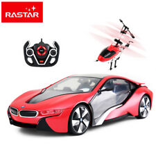 Licensed 1:14 BMW I8 RC Remote Car + Electric Radio Control Helicopter Kids Toy