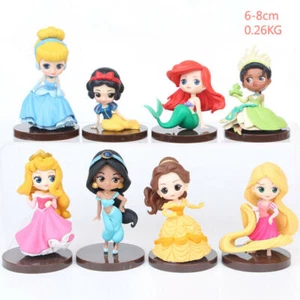 8 Disney Princess Aurora Ariel Belle Cinderella Jasmine Decor Action Figures Toy - Picture 1 of 12