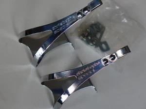 Christophe Special Large Steel toe clip pair NOS from 1970's with hardware - Picture 1 of 8