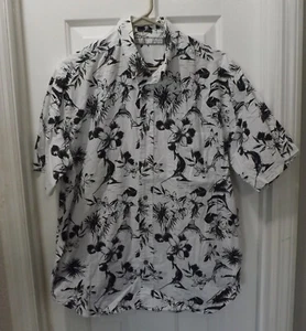 🌴 MONTE CARLO HAWAIIAN CAMP SHIRT FISH MARLIN SWORDFISH PRINT SIZE MEDIUM - Picture 1 of 2
