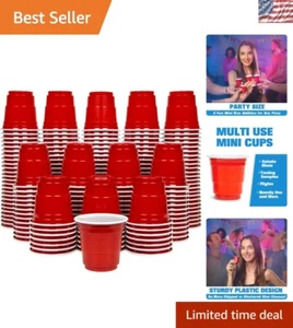 Praktische 2 Unzen rote Plastik Schnapsbecher - 200er Pack für ultimatives Partyangebot - Bild 1 von 8