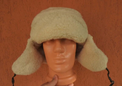 Vintage DDR Sheerling Sheepskin Winter Hat Ushanka East Germany GDR Ostalgia (S) - Image 1 of 4