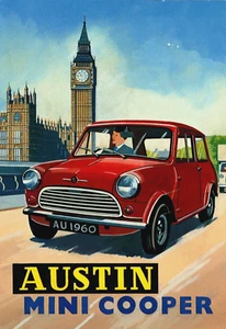 Postal vintage Austin Mini Cooper vintage BS.35 - Imagen 1 de 2