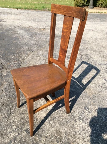 Vintage Primitive Wood Side Chair - Very Good Cover
