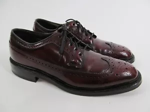 Zapatos De Colección Hanover Punta de Ala Cuero 9 C/A Combinación Último Borgoña Hecho en EE. UU. - Imagen 1 de 12