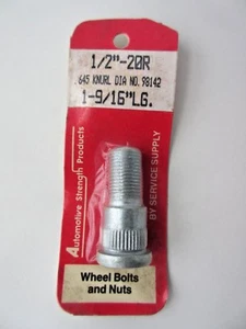 Wheel Lug Stud Bolt 1/2"-20R 1-9/16" .645 Knurl Wheel Pac 98142 NOS - Bild 1 von 4