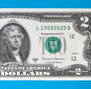 1955 February 25 : L 19550225 B $2 Two Dollar Bill 70th BIRTHDAY Anniversary - Picture 1 of 3