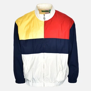 Vtg LIZ CLAIBORNE Golf 90's Color Block Designer Full-Zip Windbreaker Jacket XL - Picture 1 of 5
