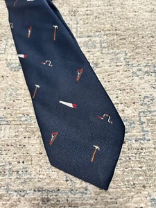 This Old House Schreter vintage embroidered critter preppy handyman necktie - Picture 1 of 4