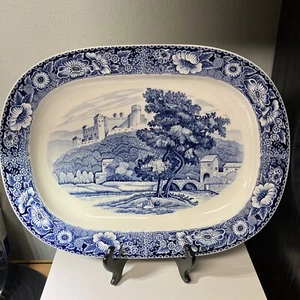 LARGE Vintage Oriental Trading Co. Dallas Blue And White  pattern serving tray - Picture 1 of 9