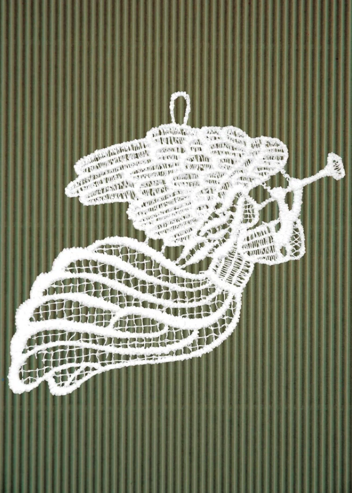 Juego de 2 adornos de macramé - Heralding Angel de Heritage Lace - Navidad Foto 1 de 3