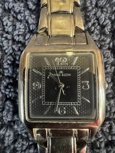 Anne Klein Womens watch 10/8389S Silver Tone Band Black Dial New Battery - Picture 1 of 4