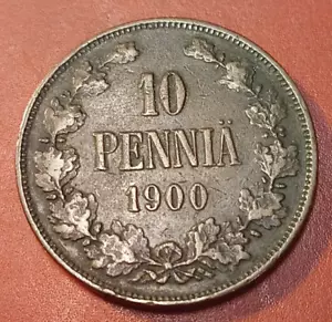Finland * 10 penniä* 1900 * Copper *Good condition*1+** - Picture 1 of 2