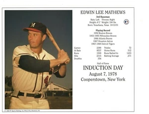 Eddie Mathews ~ Boston Milwaukee & Atlanta Braves Hall of Fame  8 X 10 Supercard - Picture 1 of 3