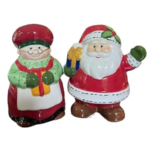 Adorable salero y pimentero pintado a mano Delton Products Santa & Mrs Claus - Imagen 1 de 15