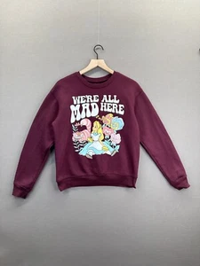 Disney Kids Maroon Sweater Pullover Alice In Wonderland Crew Neck Size S" - Picture 1 of 13