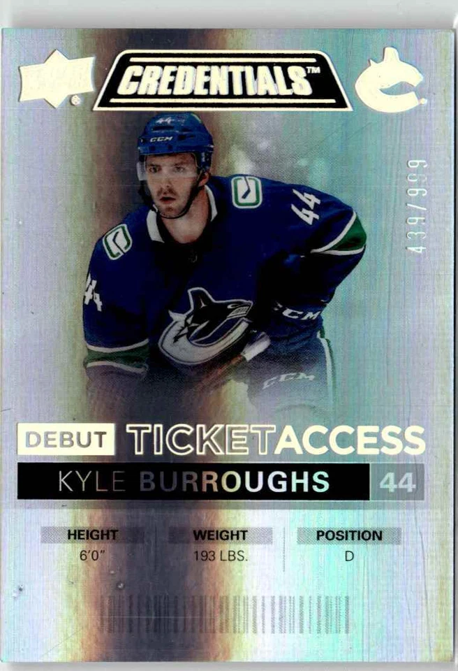2021-22 Upper deck credentials debut ticket access Kyle Burroughs /999 #87 - Image 1 of 2