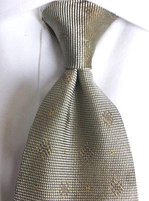 Neiman Marcus BEIGE AND BROWN  Geometric NECK TIE 100%SILK 3.75W/ 59L  - Image 1 of 4