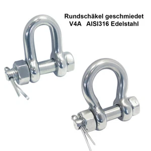 Rundschäkel mit Sicherung und Splint V4A Edelstahl geschweift oder gerade - Bild 1 von 3