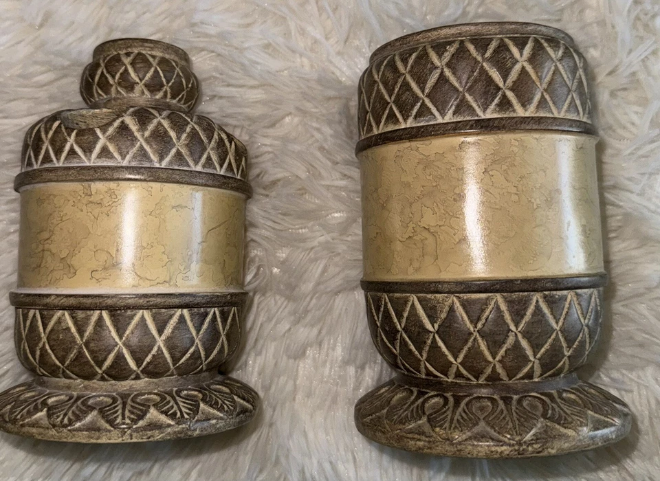 Toothbrush Holder With Matching Tumbler India Ink Brand Light Brown In Color - Image 1 of 4