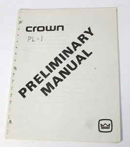 CROWN PL-1 VORLÄUFIGES HANDBUCH - Bild 1 von 4