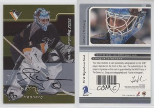 2001-02 ITG Be A Player Signature Series Gold Auto Johan Hedberg #069 Auto