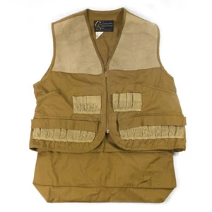 VTG 1980s COLUMBIA SPORTSWEAR Bird Duck Pheasant Hunting Vest Leather Cotton M - Picture 1 of 4