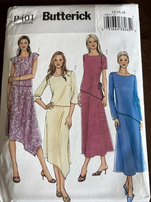 butterick patterns P401 Misses Tops And Skirts Sz 14-16-18 - Image 1 of 2