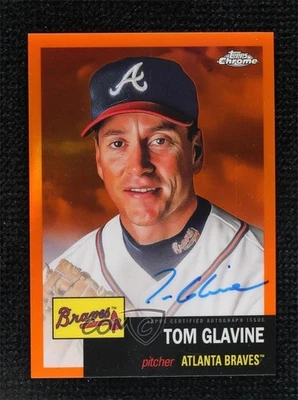 2022 Topps Chrome Platinum Anniversary Orange Refractor /25 Tom Glavine Auto HOF - Image 1 of 2