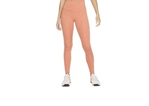 Ladies Nike Dri-Fit Running Workout Leggings Plain Peach Size M (12) Full Length - Picture 1 of 3