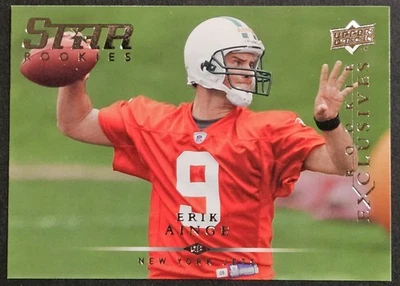2008 Upper Deck Star Rookies Erik Ainge RC Tennessee Volunteers New York Jets - Image 1 of 2