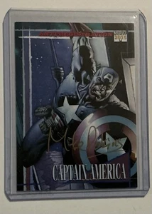 2015 Fleer Retro Marvel 1993 Skybox Auto On Card Captain America Mike Perkins - Picture 1 of 2