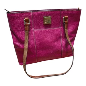 Bolso de Mano Dooney & Bourke Pequeño Lexington Cuero Grano Guijarro Rosa Caliente Shopper - Imagen 1 de 10