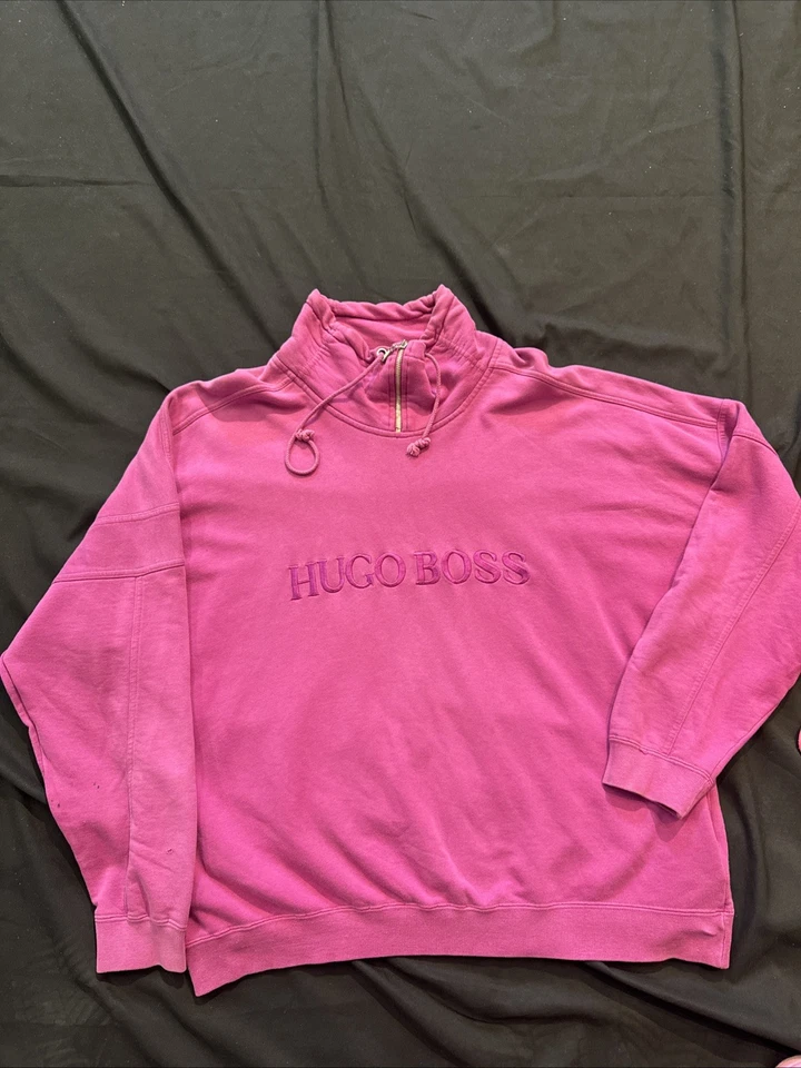 Moletom Hugo Boss XL bordado 1/4 zíper vintage Rocky Balboa - Imagem 1 de 4