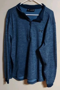 Under Armour Coldgear Pullover Suelto Para Hombre Azul Jaspeado Cuarto Cremallera!! Talla 2XL!! - Imagen 1 de 4