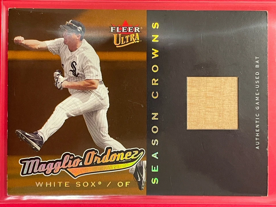 2005 Fleer Ultra Magglio Ordonez Season Crowns Game-Used Bat Gold Medallion /99 - Image 1 of 3