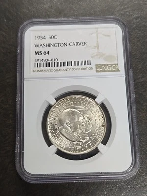 1954 P Washington-Carver Silver Half Dollar NGC MS64 MS 64 NICE - Image 1 of 4