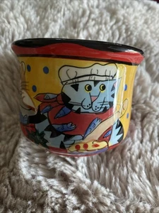 CATZILLA - Small Bowl  Or Cup - Chef Catz Candace Reiter Design Ceramic 2002 - Picture 1 of 4