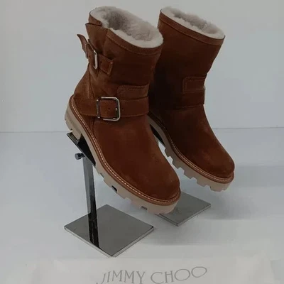 Botas de motociclista Jimmy Choo para mujer jóvenes II tostadas forradas de piel de oveja - EU36/US6 Foto 1 de 4