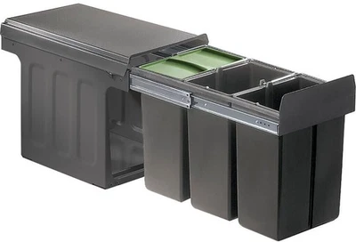 WESCO® Abfallsammler Mülleimer Trio-Boy 345 S/300-3 mit Biodeckel anthrazit - Bild 1 von 3