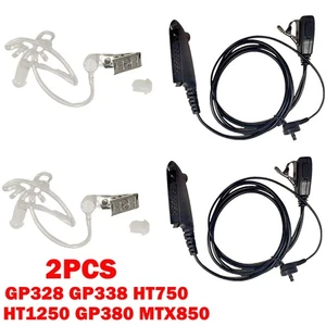 2Pcs For FBI Acoustic With PTT Earpieces For Motorola HT750 HT1250 GP380 MTX850 - Picture 1 of 13