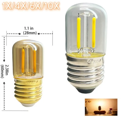 Mini E27 T28 Light Bulb Filament 1W Led Amber Glass Globe Bulbs Home Retro Night - Image 1 of 4