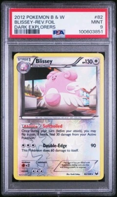 PSA 9 Mint 2012 POKEMON Black &  White DARK EXPLORERS 82 Blissey REVERSE FOIL - Image 1 of 2